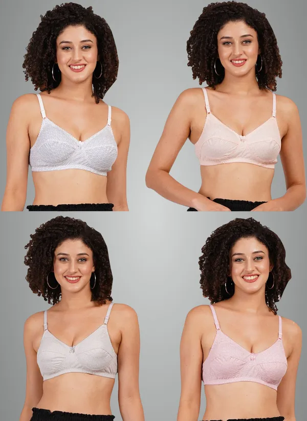 White,_Orange,_Pink_And_Grey_Rajni_Everyday_Non_Padded_Bra_For_Women_Pack_Of_4