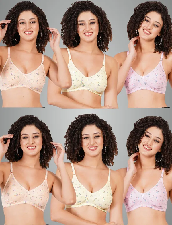 Peach,_Yellow_And_Pink_Reshma_Everyday_Non_Padded_Bra_For_Women_Pack_Of_6