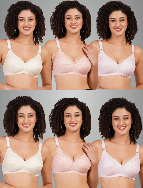 Lemon,_Peach_And_Pink_Riva_Minimizer_Non_Padded_Bra_For_Women_Pack_Of_6