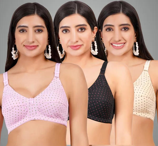 Pink,_Black_And_Skin_Rupalidot_Minimizer_Non_Padded_Bra_For_Women_Pack_Of_3