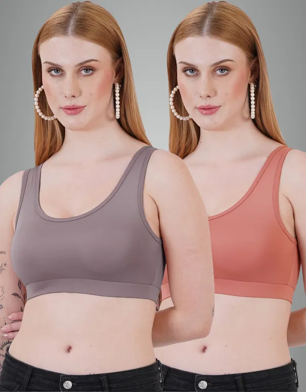 Dark_Grey_And_Rust_Sb04_Sports_Non_Padded_Bra_For_Women_Pack_Of_2