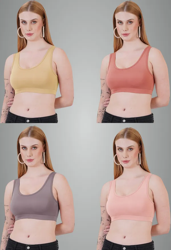 Neude,_Rust,_Peach_And_Dark_Grey_Sports_Non_Padded_Bra_For_Women_Pack_Of_4