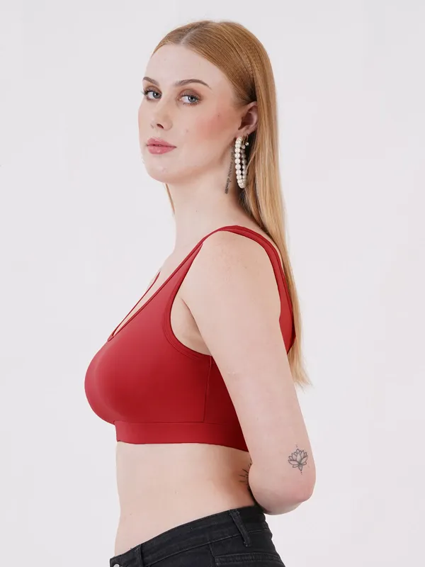 Peach_And_Maroon_Sb04_Sports_Non_Padded_Bra_For_Women_Pack_Of_2