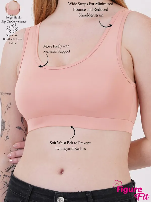 Peach_And_Rust_Sb04_Sports_Non_Padded_Bra_For_Women_Pack_Of_2