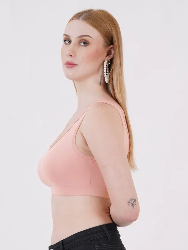 Peach_And_Rust_Sb04_Sports_Non_Padded_Bra_For_Women_Pack_Of_2