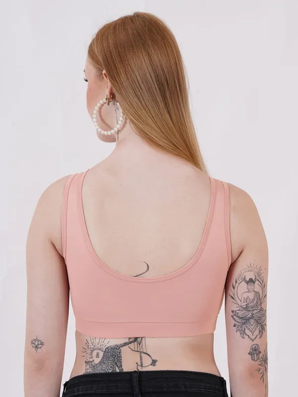 Peach_And_Rust_Sb04_Sports_Non_Padded_Bra_For_Women_Pack_Of_2
