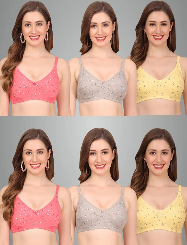 Carrot,_Grey_And_Yellow_Sanjoli_Everyday_Non_Padded_Bra_For_Women_Pack_Of_6