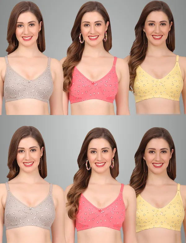 Grey,_Carrot_And_Yellow_Sanjoli_Everyday_Non_Padded_Bra_For_Women_Pack_Of_6