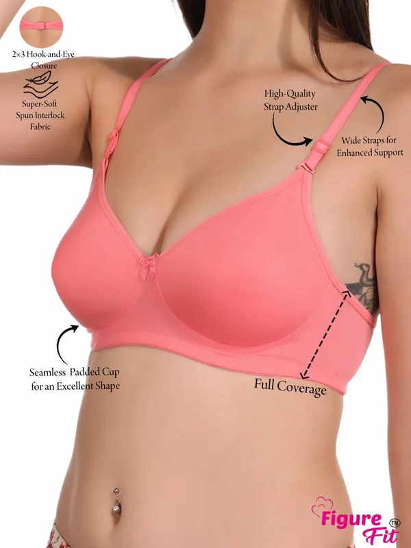 Carrot,_Skin,_Peach_And_Neude_Softpad_Tshirt_Lightly_Padded_Bra_For_Women_Pack_Of_4