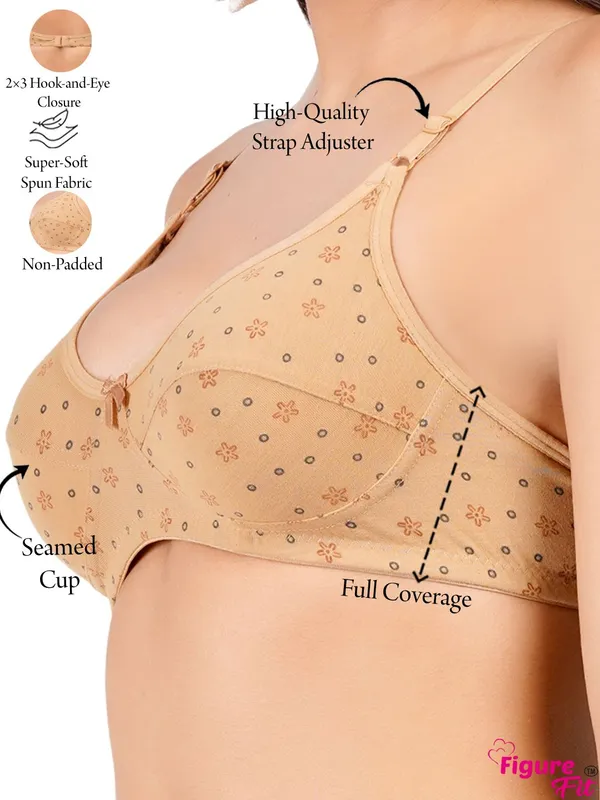 Brown,_Purple_And_Pink_Star_Everyday_Non_Padded_Bra_For_Women_Pack_Of_6