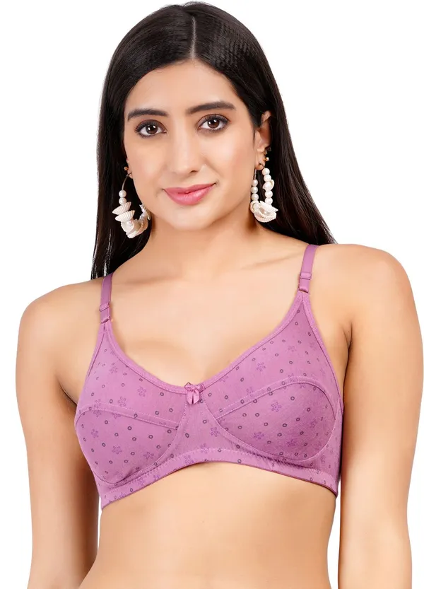 Pink,_Brown_And_Purple_Star_Everyday_Non_Padded_Bra_For_Women_Pack_Of_6
