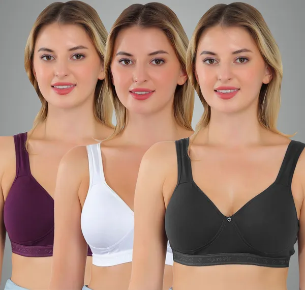 Wine,_White_And_Black_Zara_Sports_Lightly_Padded_Bra_For_Women_Pack_Of_3