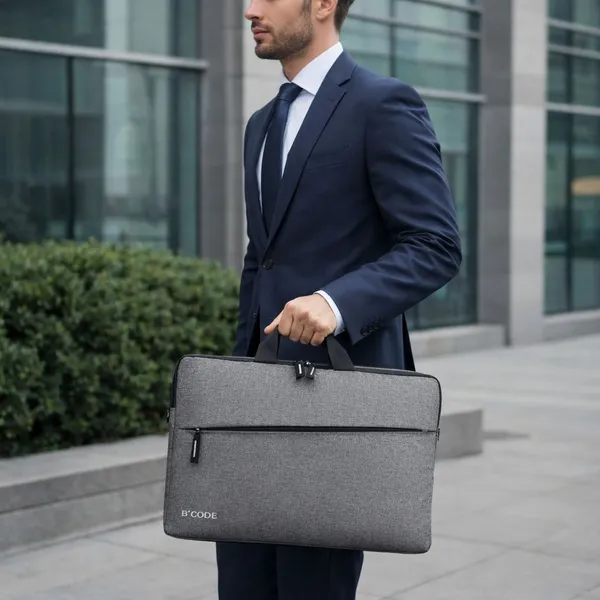 B'CODE_Premium_Grey_Laptop_Sleeve_Case_(15.6_Inch)_with_Soft_Padded_Protection_for_Men_&_Women