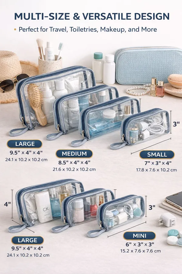 4_PCS_Transparent_Waterproof_Travel_Pouch_Set_–_Spill-Proof_Clear_PVC_Cosmetic_&_Toiletry_Organizers_with_Zipper_|_Easy-to-Clean_Multi-Size_Storage_Bags