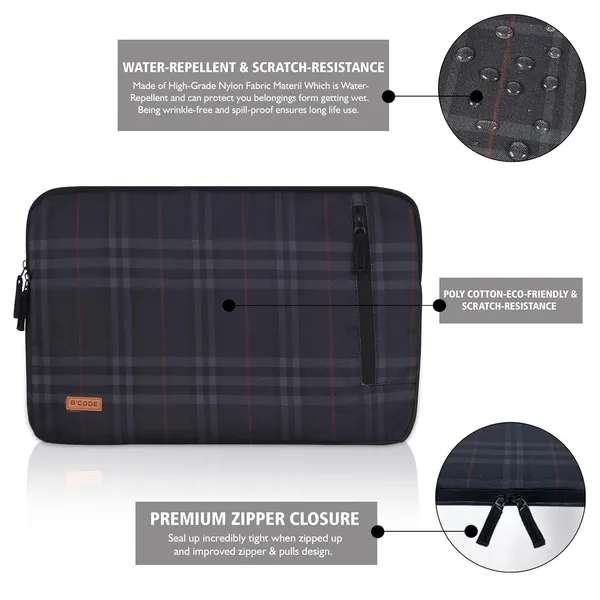 B'CODE_Premium_Black_Padded_Laptop_Sleeve_Bag_with_Handles_&_Charger_Pocket_(Fits_up_to_15.6_Inch_Laptops)