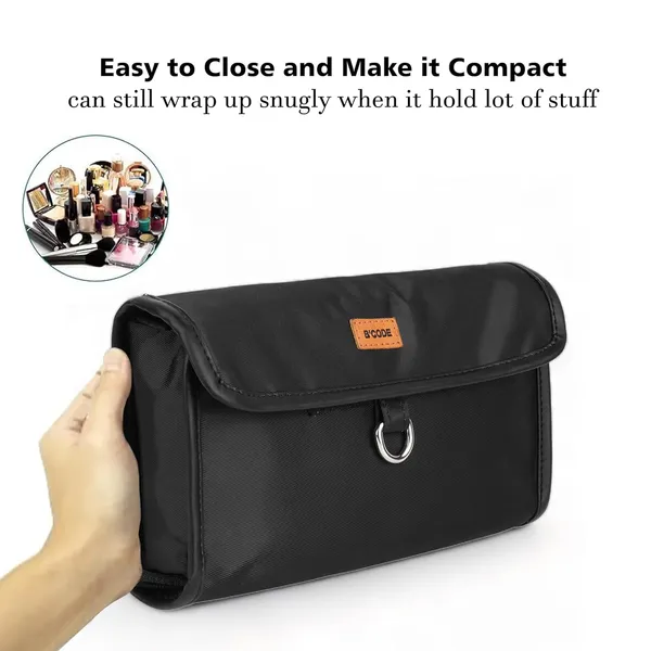BCODE_Black_Foldable_Travel_Hanging_Toiletry_Bag_For_Unisex