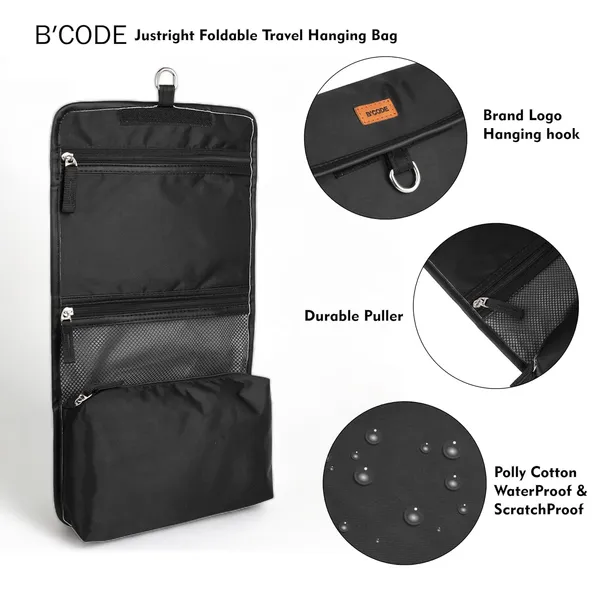 BCODE_Black_Foldable_Travel_Hanging_Toiletry_Bag_For_Unisex
