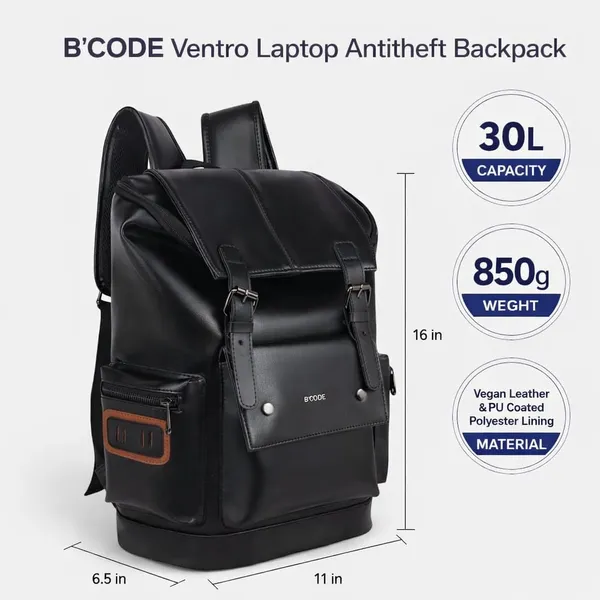VENTRO_Black_Vegan_Leather_Laptop_Backpack_For_Unisex