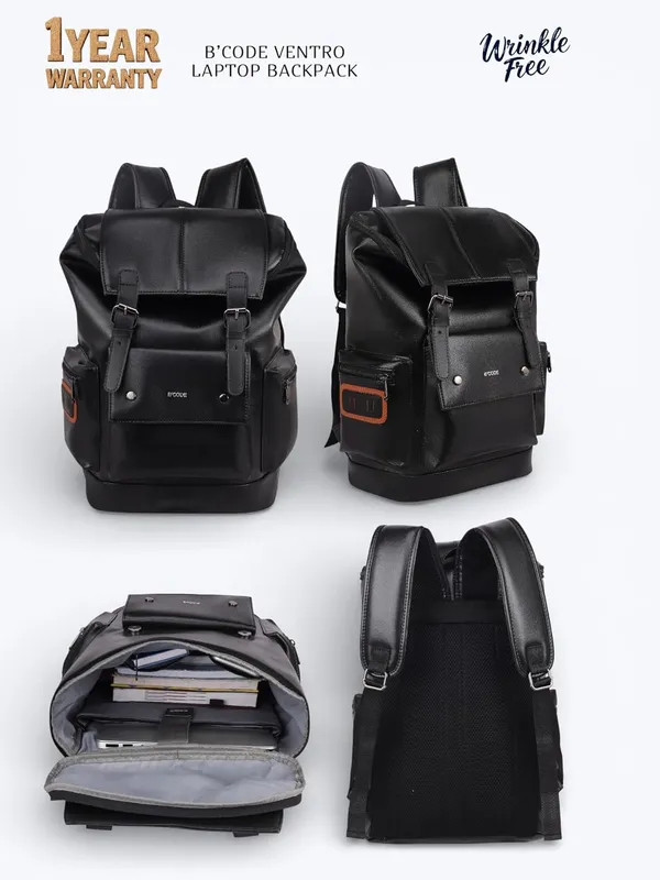 VENTRO_Black_Vegan_Leather_Laptop_Backpack_For_Unisex