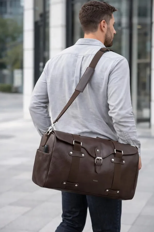 BCODE_TECHNO_Brown_Travel_Duffel_Bag_With_Usb_Port_For_Unisex