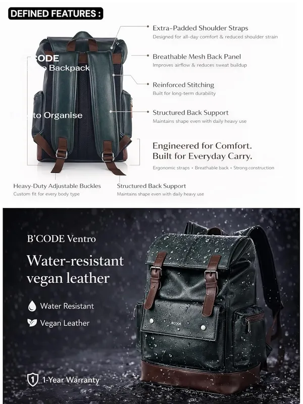 Ventro_Bottle_Green_Vegan_Leather_Laptop_Backpack_For_Unisex