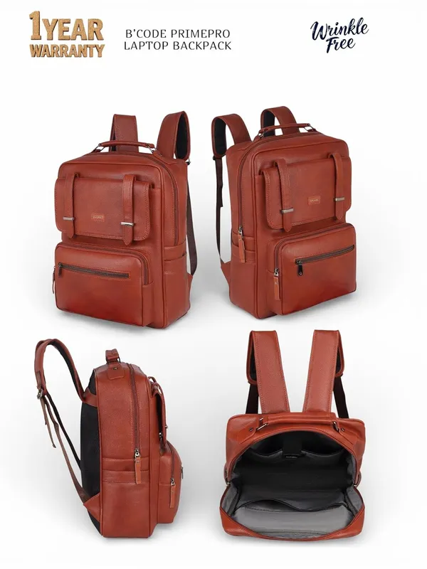 BCODE_Tan_Primepro_Laptop_Backpack_For_Unisex