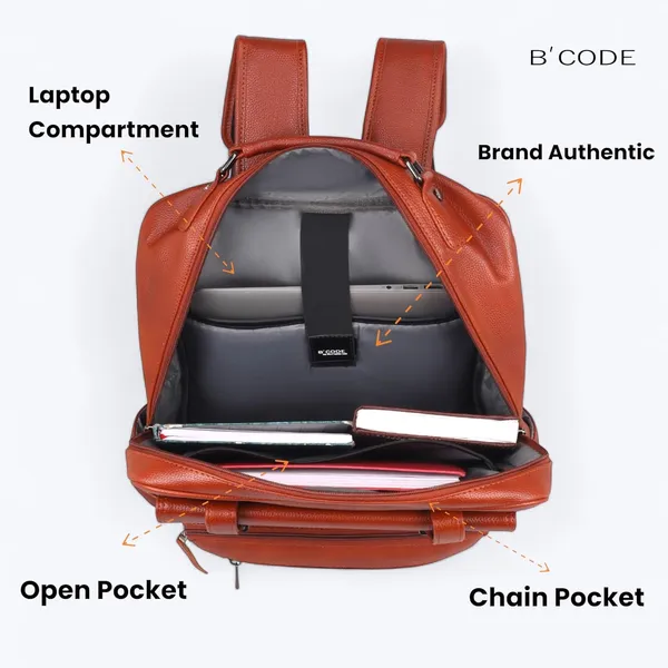 BCODE_Tan_Primepro_Laptop_Backpack_For_Unisex