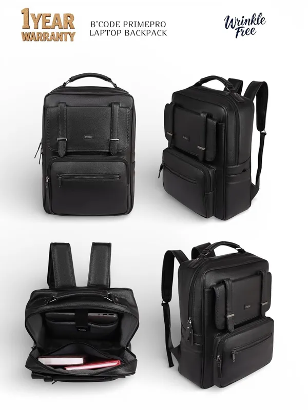 BCODE_Primepro_Black_Laptop_Backpack_For_Unisex