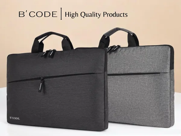 B'CODE_Premium_Grey_Laptop_Sleeve_Case_(15.6_Inch)_with_Soft_Padded_Protection_for_Men_&_Women