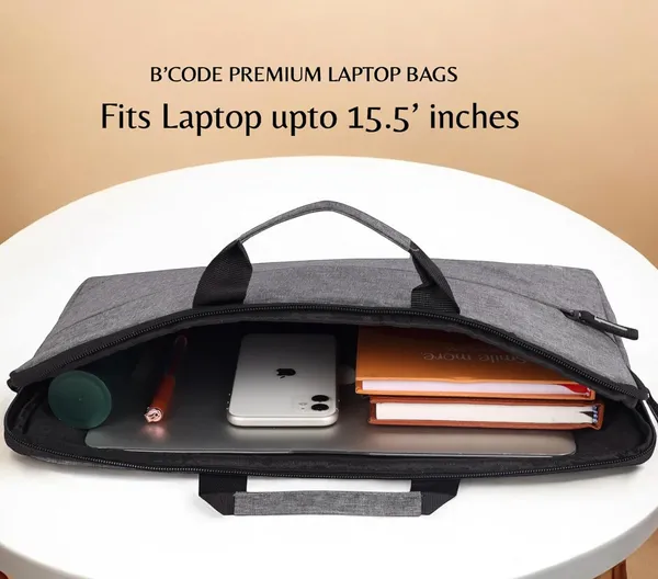 B'CODE_Premium_Grey_Laptop_Sleeve_Case_(15.6_Inch)_with_Soft_Padded_Protection_for_Men_&_Women