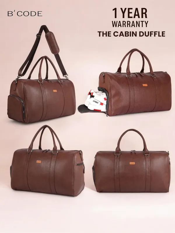 BCODE_SHOES_DUFFEL_Brown_Duffel_Bag_For_Unisex
