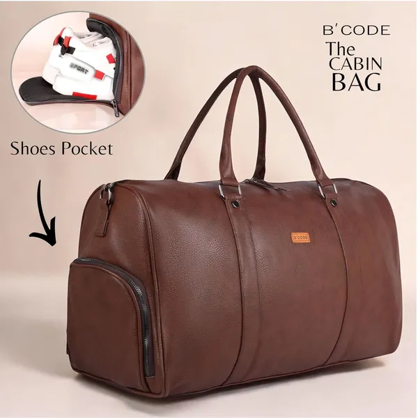 BCODE_SHOES_DUFFEL_Brown_Duffel_Bag_For_Unisex
