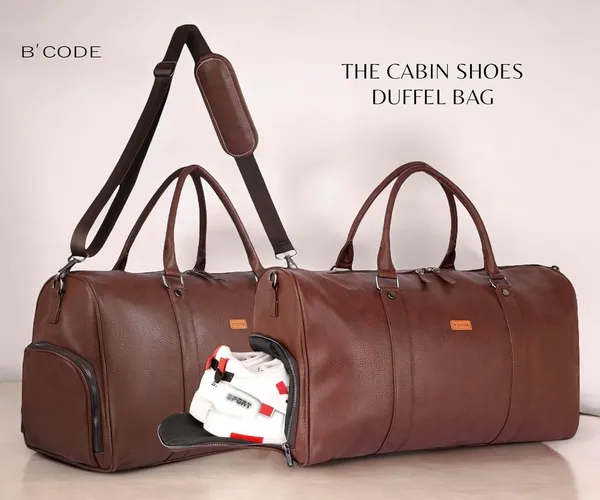 BCODE_SHOES_DUFFEL_Brown_Duffel_Bag_For_Unisex