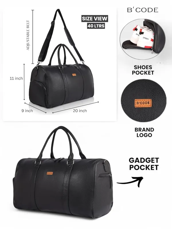 BCODE_SHOES_DUFFEL_Black_Duffel_Bag_For_Unisex