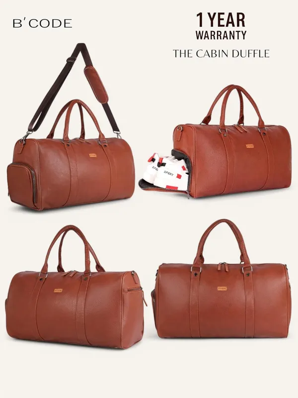 BCODE_SHOES_Tan_Duffle_Bag_For_Unisex