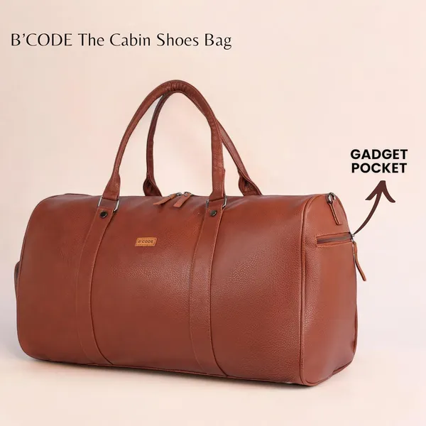 BCODE_SHOES_Tan_Duffle_Bag_For_Unisex