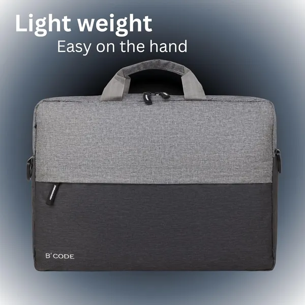 B'CODE_Light_Grey_Laptop_Bag_with_Handles_&_Front_Pockets_for_Men_&_Women_(Fits_up_to_15.6_Inch_Laptops)