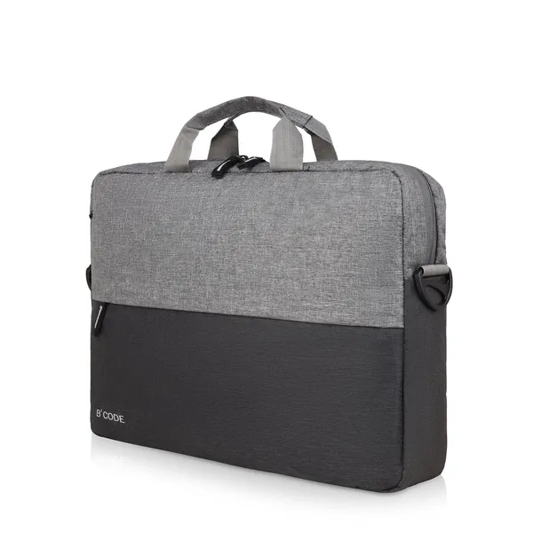 B'CODE_Light_Grey_Laptop_Bag_with_Handles_&_Front_Pockets_for_Men_&_Women_(Fits_up_to_15.6_Inch_Laptops)