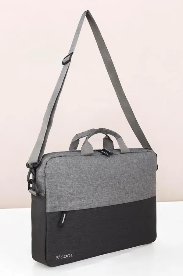 B'CODE_Light_Grey_Laptop_Bag_with_Handles_&_Front_Pockets_for_Men_&_Women_(Fits_up_to_15.6_Inch_Laptops)