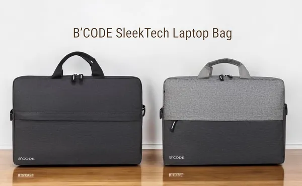 B'CODE_Light_Grey_Laptop_Bag_with_Handles_&_Front_Pockets_for_Men_&_Women_(Fits_up_to_15.6_Inch_Laptops)