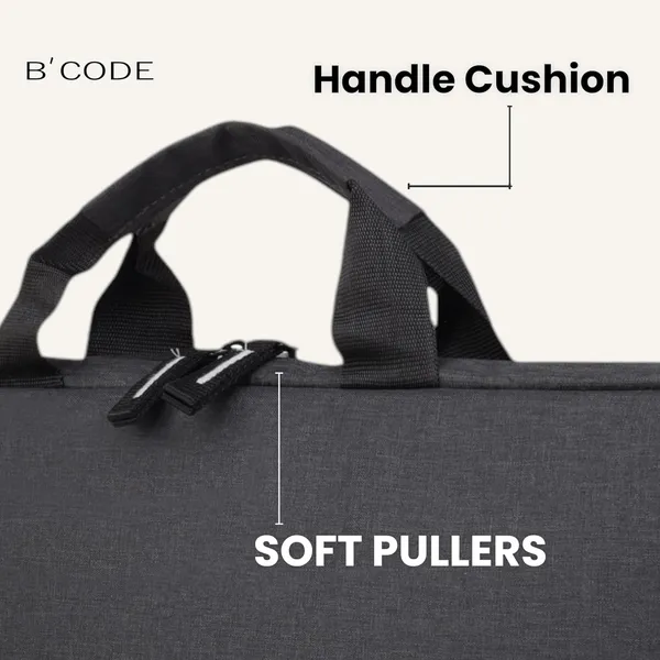 B'CODE_Light_Black_Laptop_Bag_with_Handles_&_Dual_Front_Pockets_for_Men_&_Women_(Fits_up_to_15.6_Inch_Laptops)
