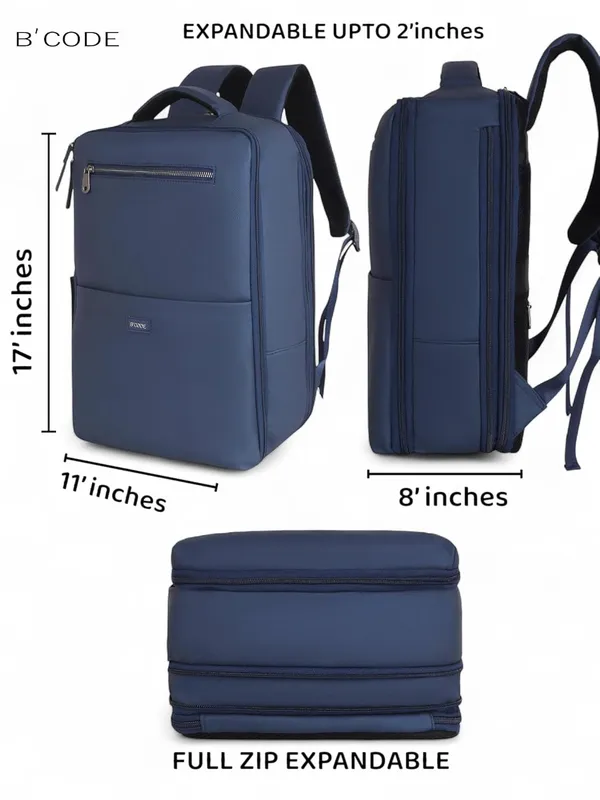 Navy_Leather_Laptop_Backpack_For_Unisex