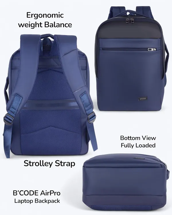 BCODE_AIRPRO_Blue_Laptop_Backpack_With_Cordura_And_Vegan_Leather_For_Unisex