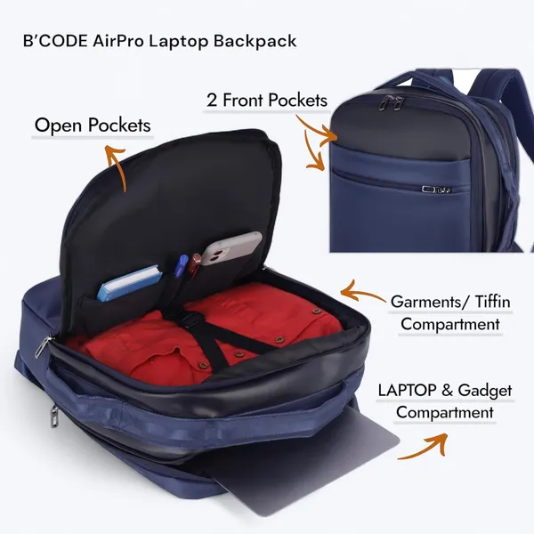 BCODE_AIRPRO_Blue_Laptop_Backpack_With_Cordura_And_Vegan_Leather_For_Unisex