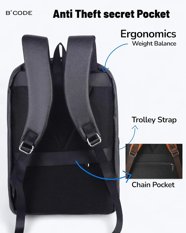 B'CODE_Duron_15.6_Inch_Premium_Laptop_Backpack_with_Cordura_Fabric_&_Vegan_Leather_Accents_for_Men_&_Women