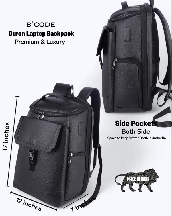 B'CODE_Duron_15.6_Inch_Premium_Laptop_Backpack_with_Cordura_Fabric_&_Vegan_Leather_Accents_for_Men_&_Women