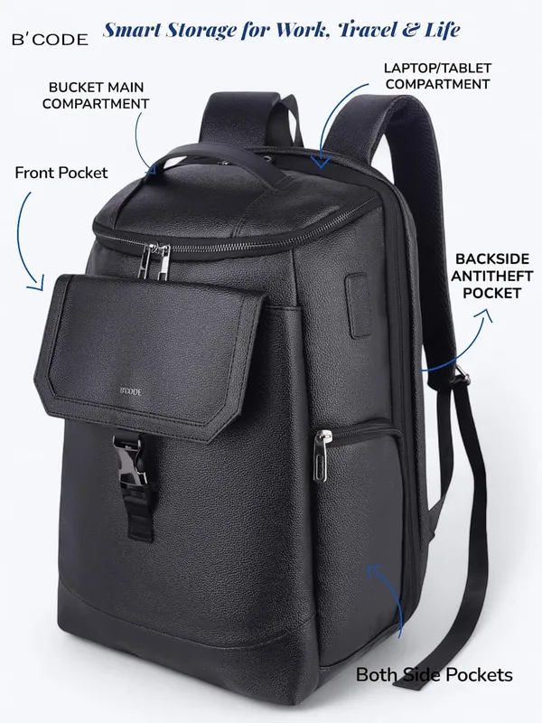B'CODE_Duron_15.6_Inch_Premium_Laptop_Backpack_with_Cordura_Fabric_&_Vegan_Leather_Accents_for_Men_&_Women