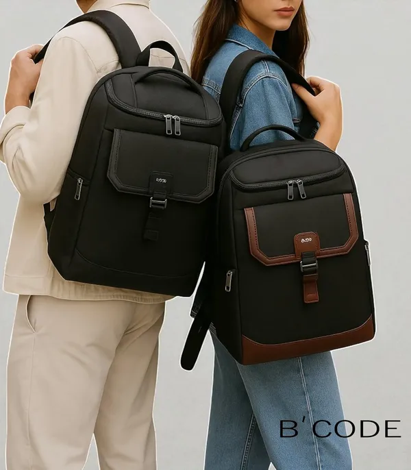 B'CODE_Duron_15.6_Inch_Premium_Laptop_Backpack_with_Cordura_Fabric_&_Vegan_Leather_Accents_for_Men_&_Women