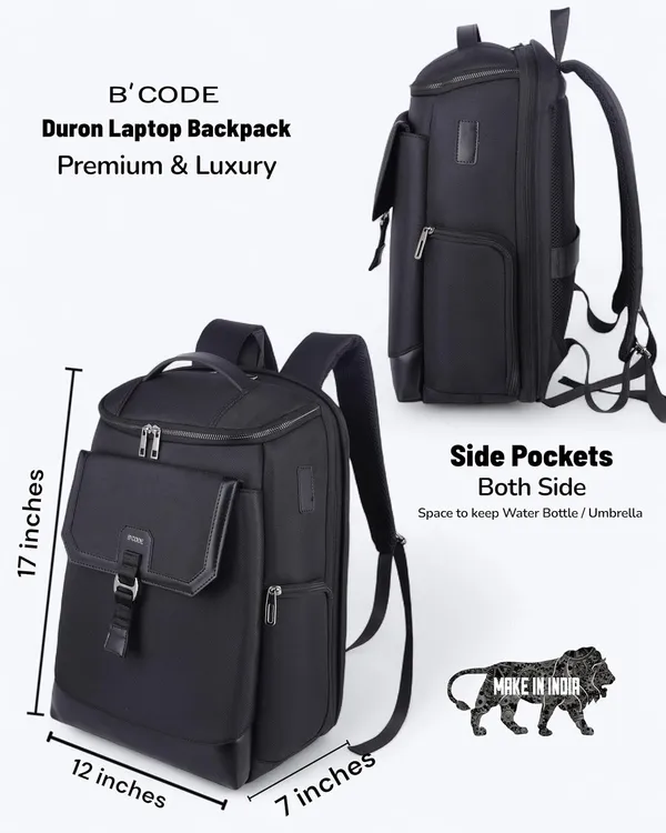 B'CODE_Duron_15.6_Inch_Premium_Laptop_Backpack_with_Cordura_Fabric_&_Vegan_Leather_Accents_for_Men_&_Women