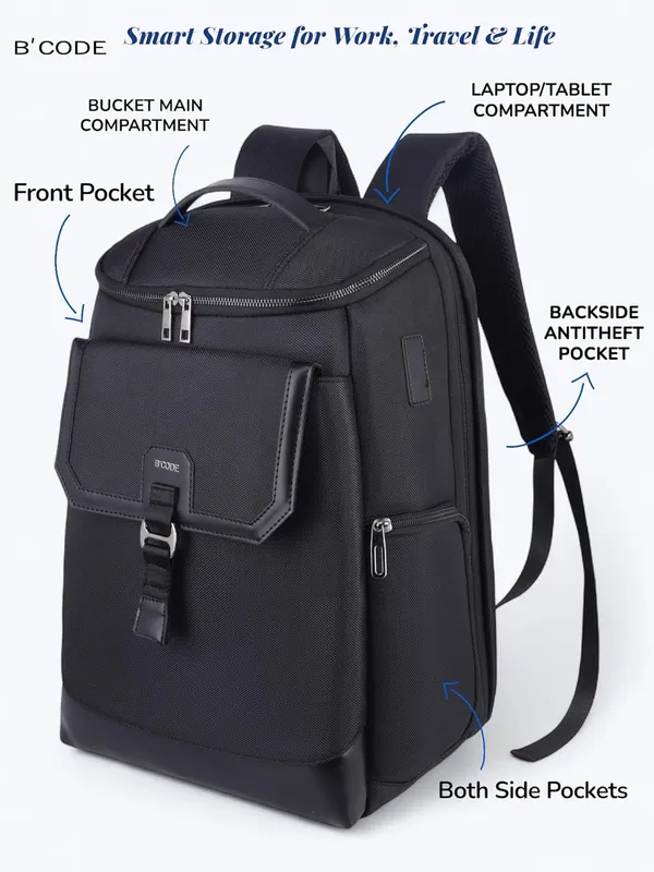 B'CODE_Duron_15.6_Inch_Premium_Laptop_Backpack_with_Cordura_Fabric_&_Vegan_Leather_Accents_for_Men_&_Women